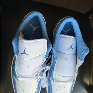 Jordan Men’s Low-Top Sneakers in White and Light Blue